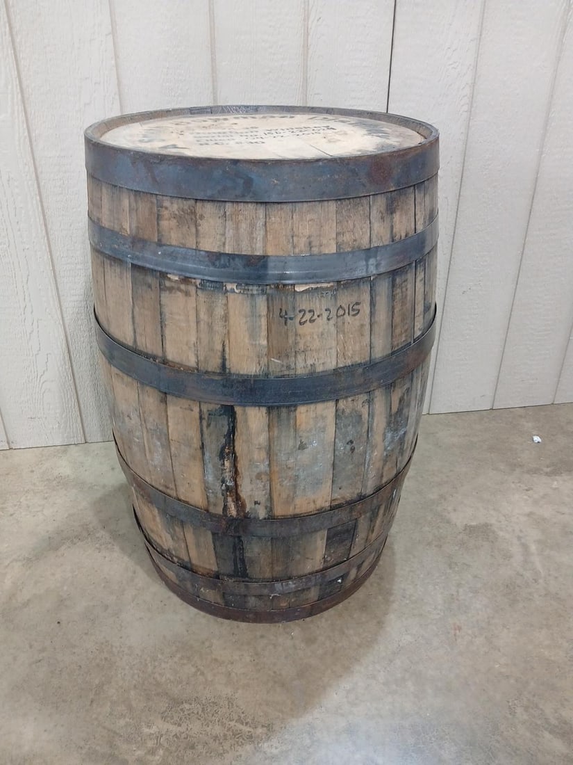A. Smith Bowman Whiskey Barrel: Stenciling to top. 35x22