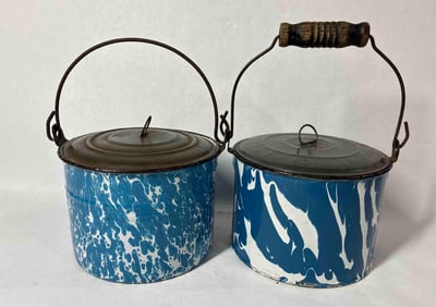 Blue Swirl Granite Berry Buckets