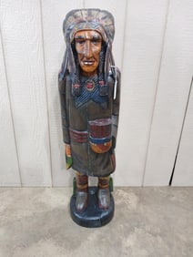 Hand Carved Native American Indian Chief