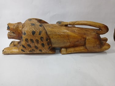 Hand Carved Folk Art Lion