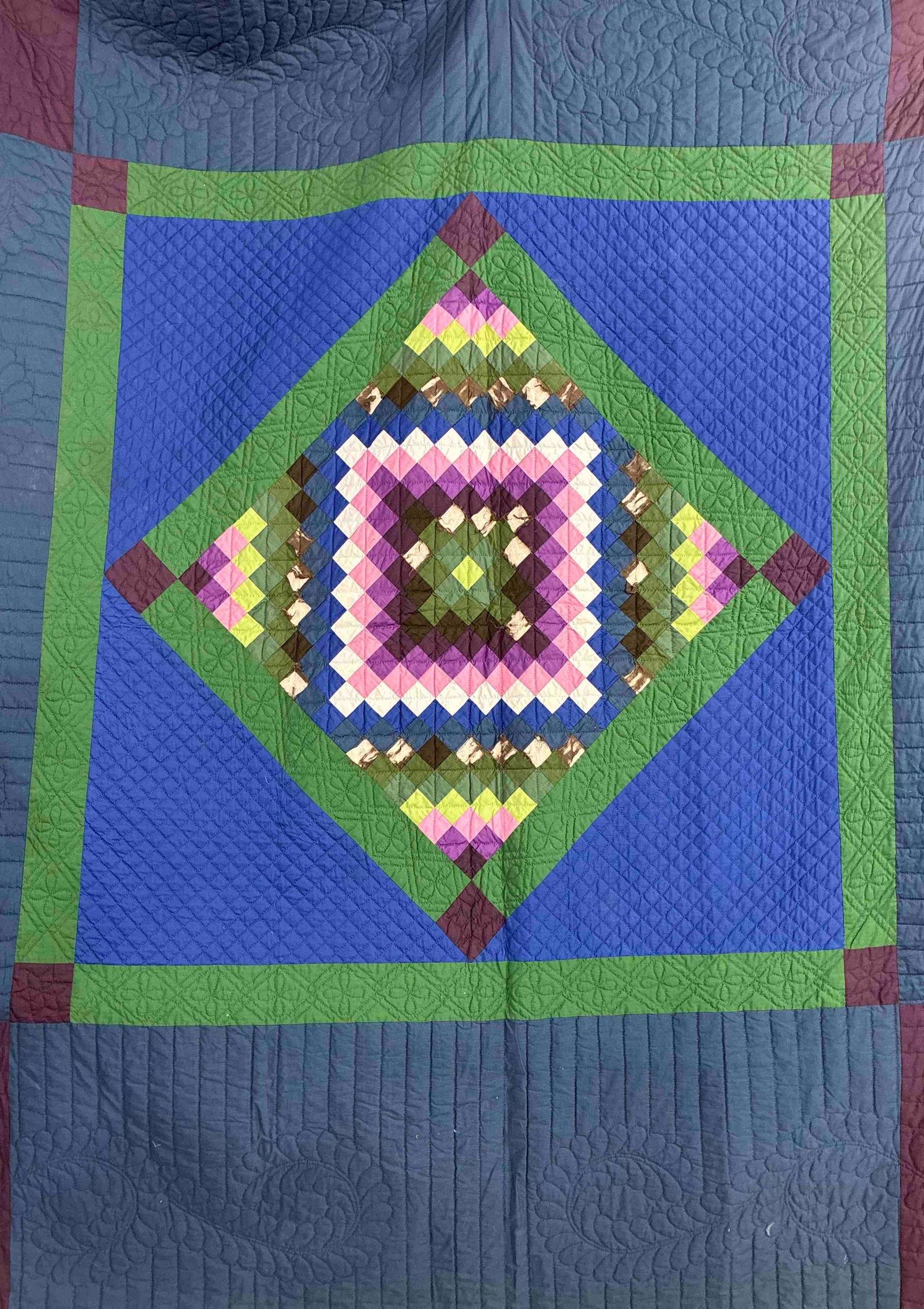Amish Made Diamond Pattern Quilt (1 of 12)