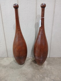 1930s Solid Wood Juggling Clubs