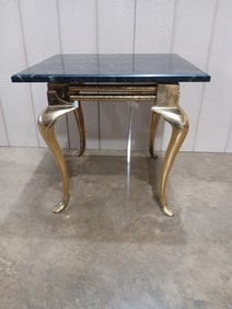 Marble Top & Brass Side Table