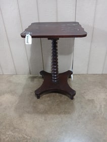 Mahogany Bobbin Pedestal Side Table