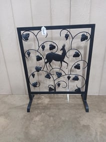 Wrought Iron Buck Fireplace Screen Openwork