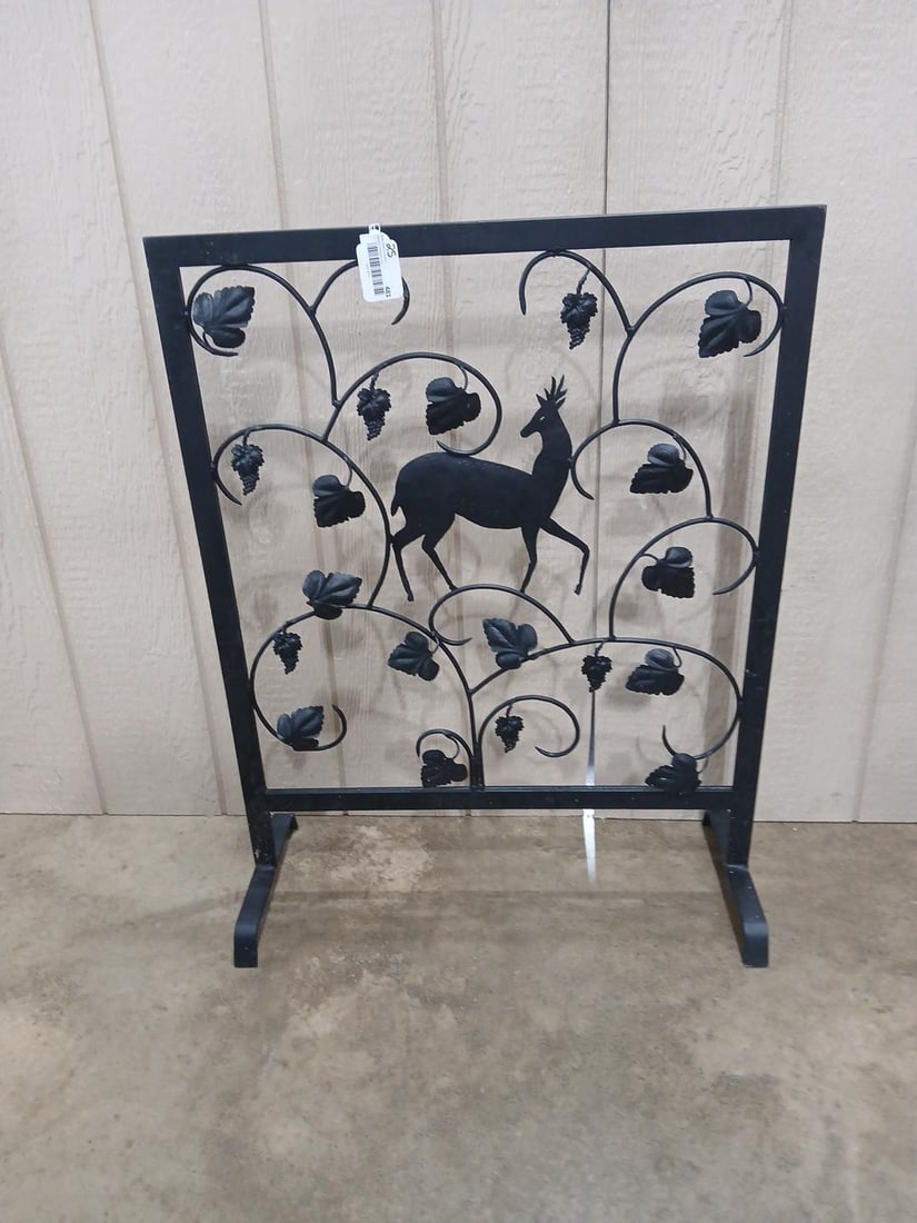 Wrought Iron Buck Fireplace Screen Openwork (1 of 5)