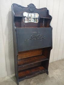 Drop Front Secretary Desk w Beveled Mirror