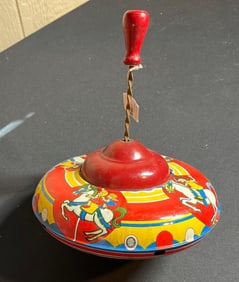 OHIO ART TIN LITHO SPINNING TOP