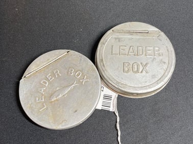 2 ALUMINUM FISHING LINE LEADER BOXES