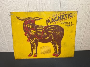 MAGNETIC DONKEY PARTY TIN SIGN