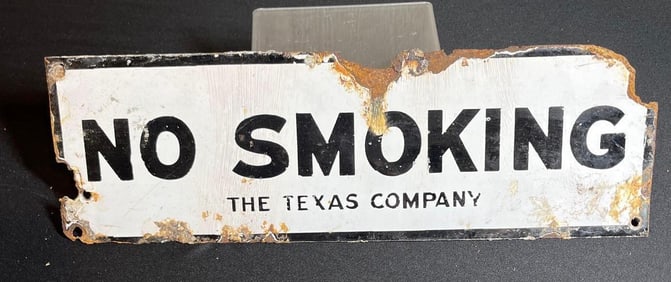 PORCELAIN TEXAS COMPANY NO SMOKING SIGN
