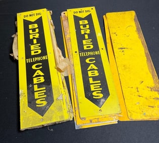 BURIED CABLE DOUBLE SIDED TIN SIGNS