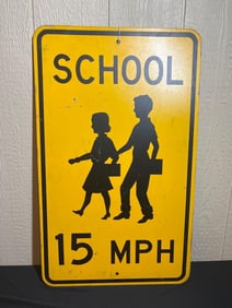 SCHOOL ZONE METAL SIGN