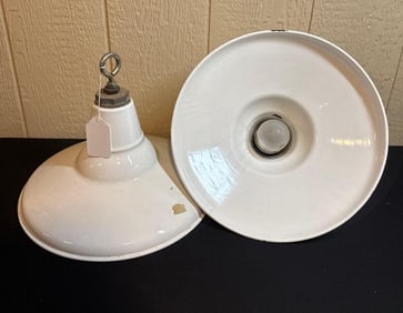 WHITE PORCELAIN GAS STATION LIGHTS