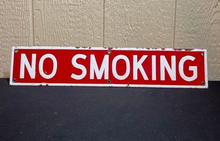 PORCELAIN NO SMOKING SIGN