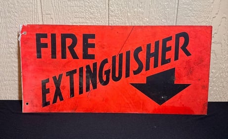 FIRE EXTINGUISHER ARROW DOUBLE SIDED TIN SIGN
