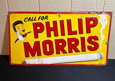 1930S-1940S PHILIP MORRIS EMBOSSED SIGN