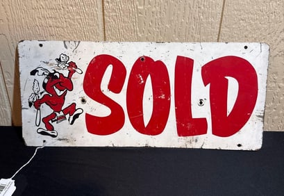 REDMAN INDIAN SOLD DOUBLE SIDED SIGN