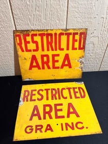 RESTRICTED AREA METAL SIGNS