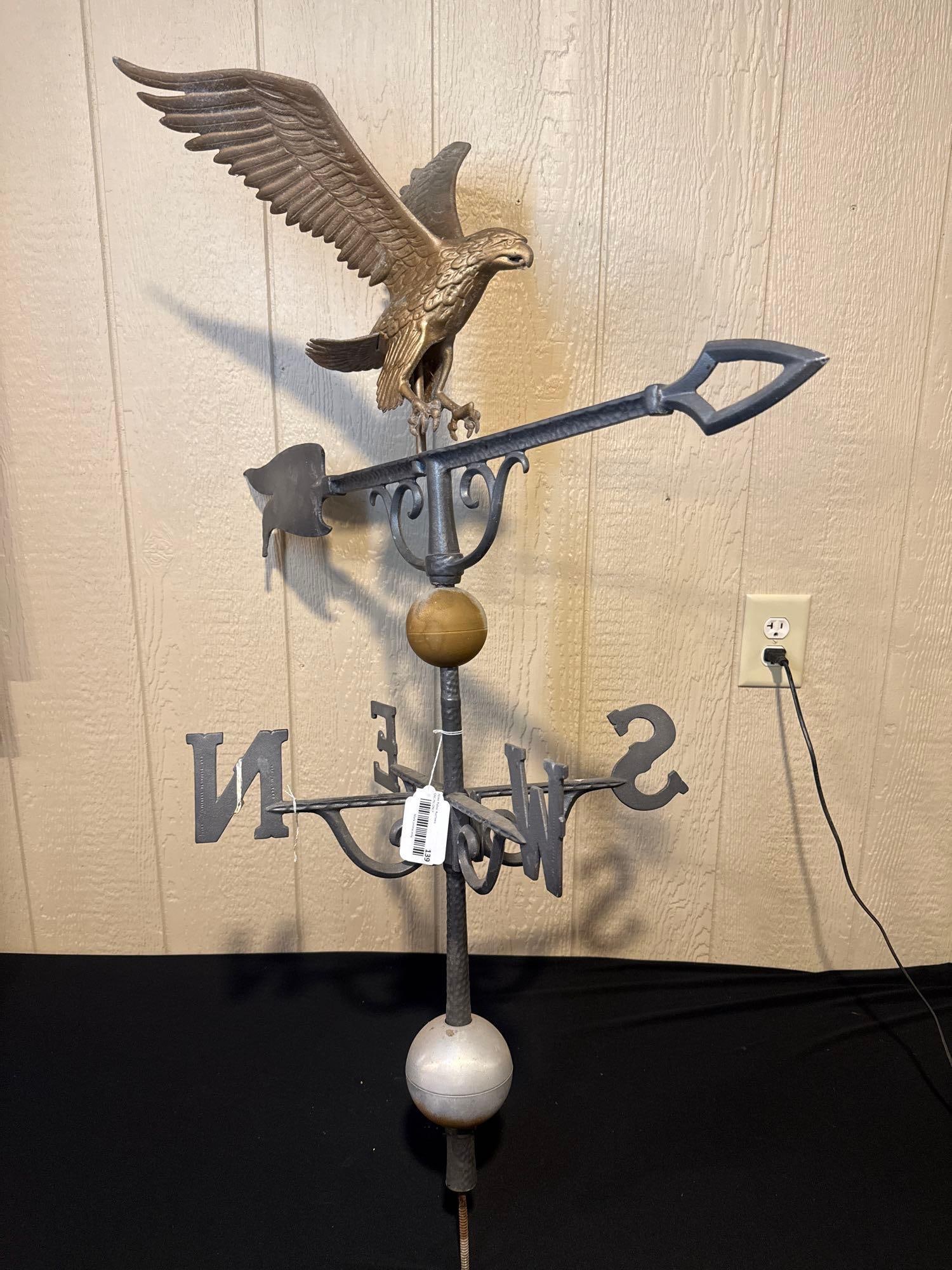 BRASS EAGLE IN FLIGHT WEATHERVANE (1 of 4)