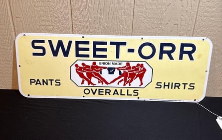 SWEET ORR TEXTILE PORCELAIN SIGN
