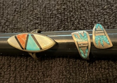 TURQUOISE & STONE STERLING SILVER RINGS