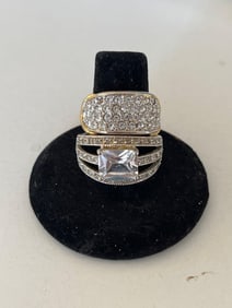 LADIES HIGH CLASS STERLING AND ELIZABETH TAYLOR RINGS