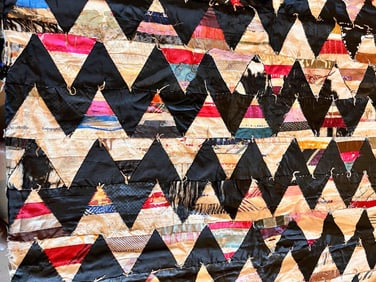 1800S ZIG ZAG HAND STITCHED QUILT