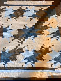 EARLY HAND STITCHED SNOWFLAKE QUILT
