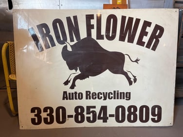 IRON FLOWER BUFFALO TIN SIGN