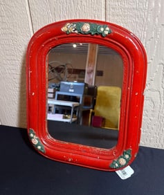 PAINTED OAK VICTORIAN WALL MIRROR