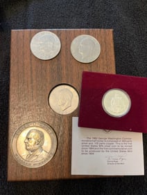 IKE DOLLARS, MCKINLEY DEDICATION MEDAL, AND SILVER WASHINGTON HALF DOLLAR