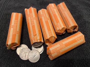 6 ROLLS WASHINGTON QUARTERS