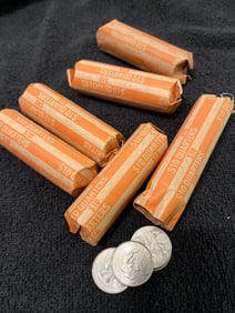 6 ROLLS WASHINGTON QUARTERS