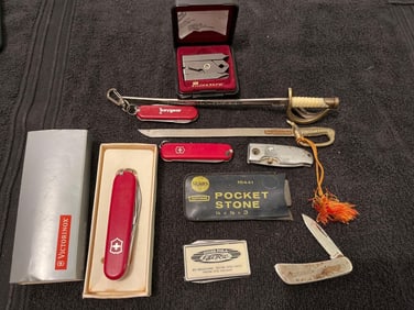 SWISS POCKET KNIVES, SWORD LETTER OPENERS, AND MORE