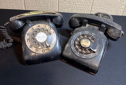 PAIR OF ROTARY STYLE PHONES
