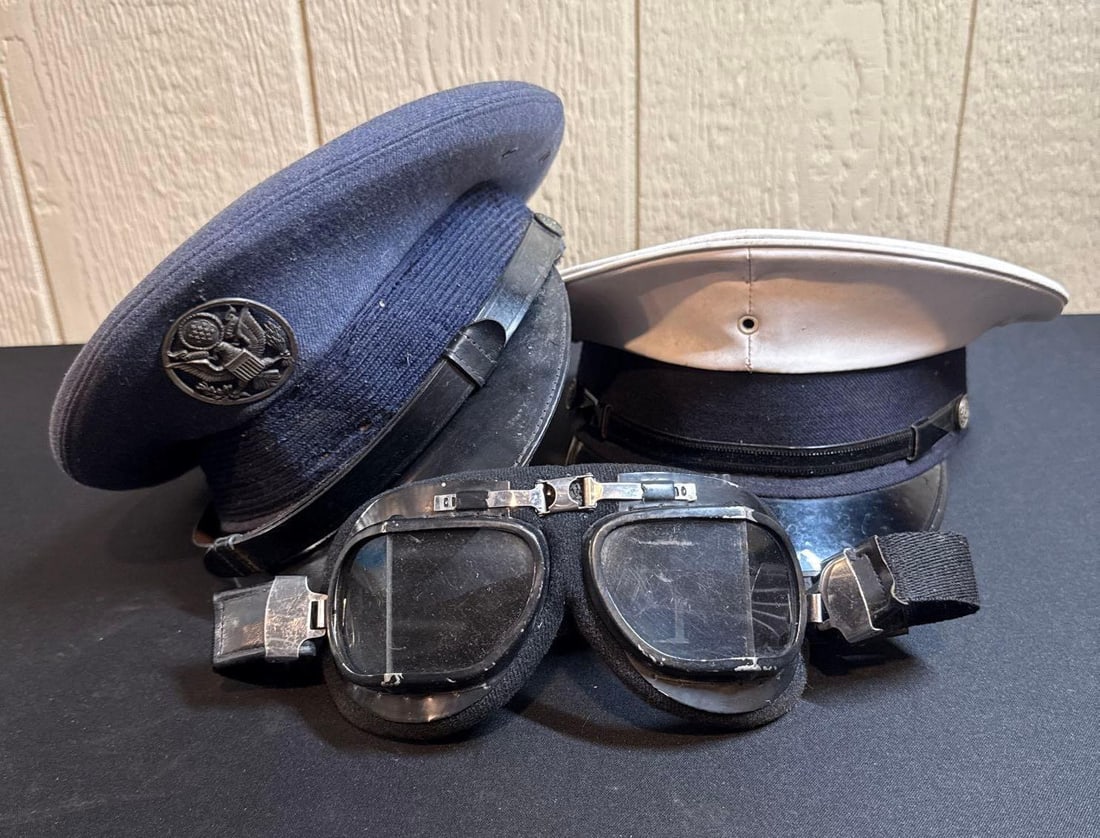 US AIR FORCE & FIRE DEPT DRESS CAPS (1 of 10)