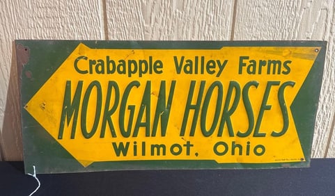 WILMOT, OHIO MORGAN HORSES TIN SIGN