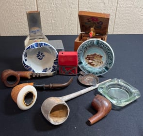 CLAY AND ESTATE PIPES, AND SMOKING RELATED ITEMS