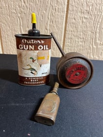 OUTERS GUN OILER, AMERICAN CAN CO, AND BRASS OILER