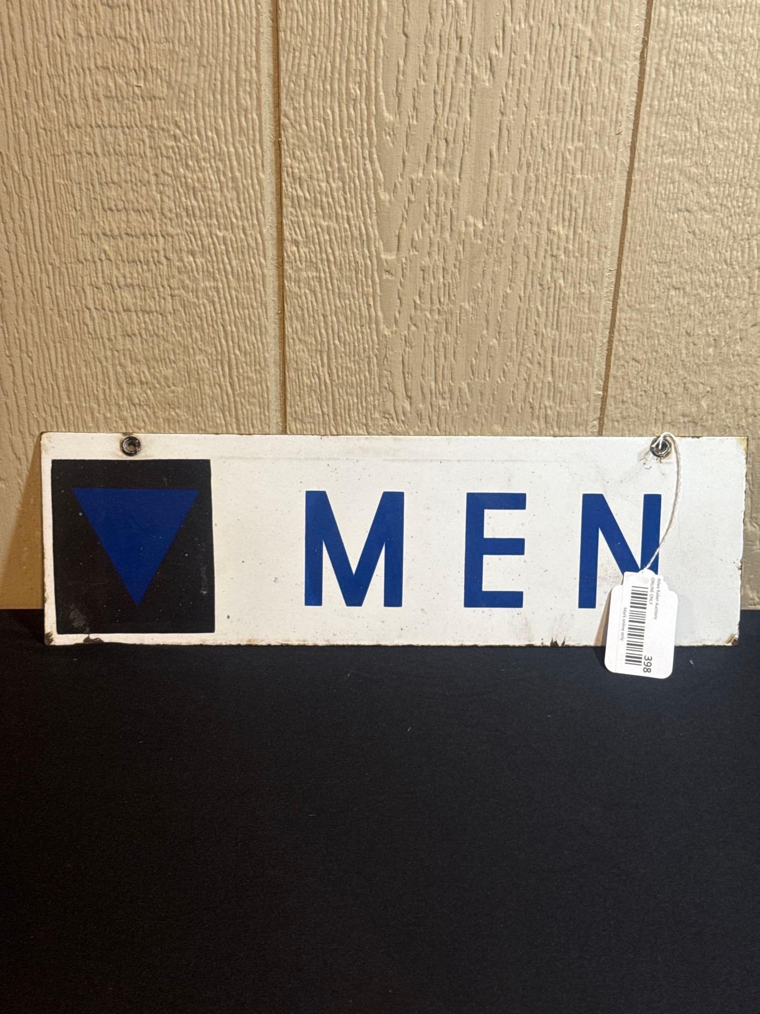 DOUBLE SIDED PORCELAIN MEN SIGN (1 of 6)