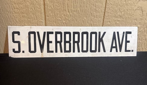 S. OVERBROOK AVE PORCELAIN STREET SIGN
