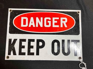 PORCELAIN DANGER SIGN