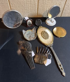 EARLY VICTORIAN HAIR COMBS, AND VANITY MIRRORS
