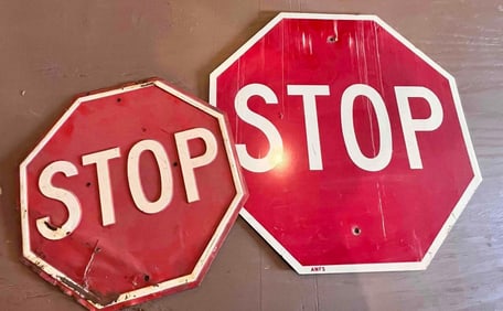 PAIR OF STOP SIGNS