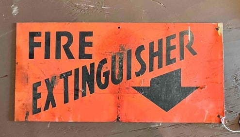FIRE EXTINGUISHER DOUBLE SIDED TIN SIGN