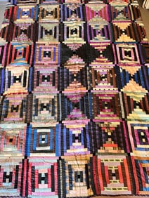 CARROLL CO OHIO LOG CABIN 1800S HANDMADE QUILT