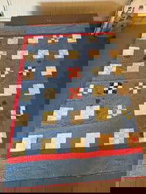 CHECKERBOARD PATCHWORK HANDMADE QUILT