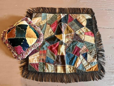 HAND STITCHED PATCHWORK PILLOW AND SHAM