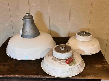 PORCELAIN WHITE GAS STATION SERVICE SHADES